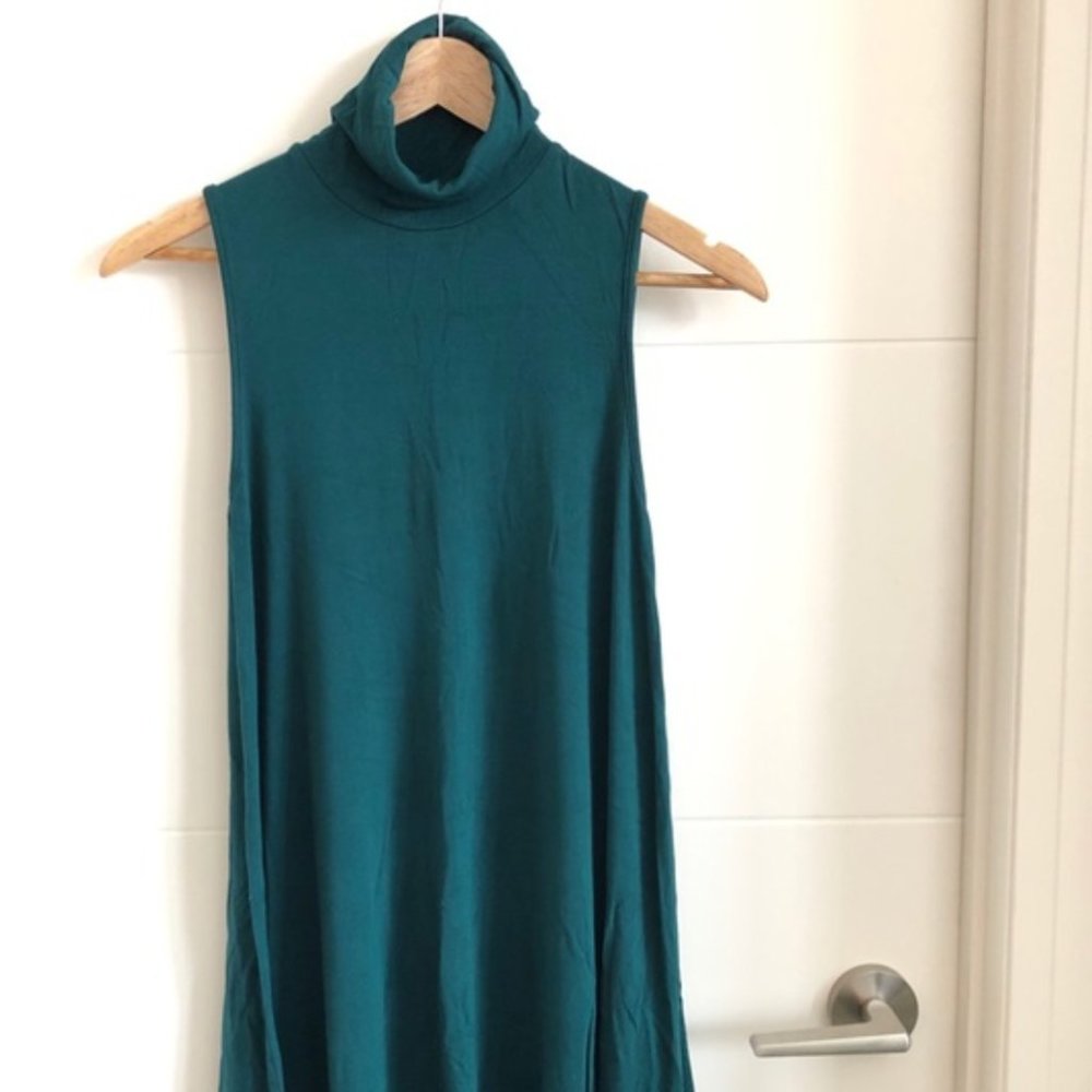 ASOS hunter green petite turtle neck dress